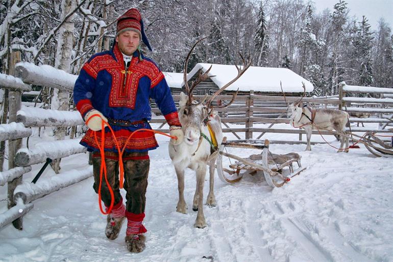 Nomadisch volk Sami, Lapland