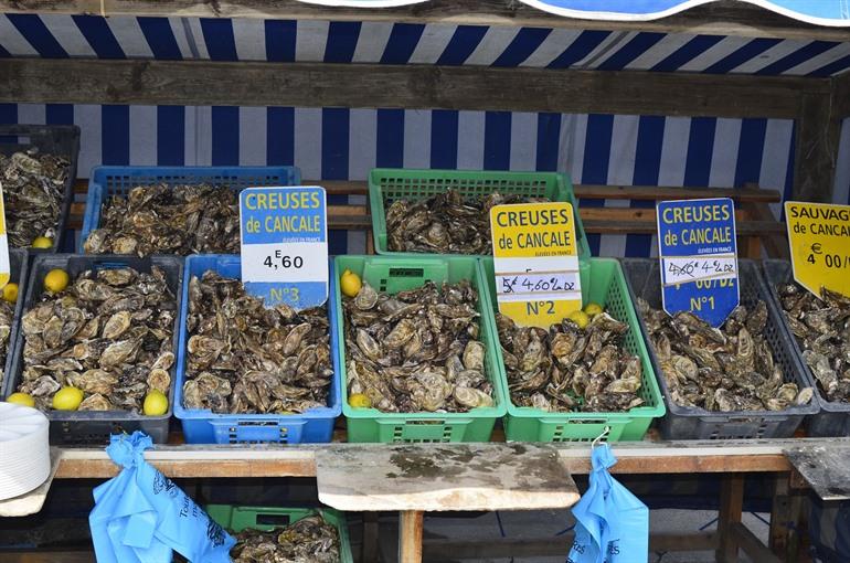Oestermarkt in Cancale, Bretagne