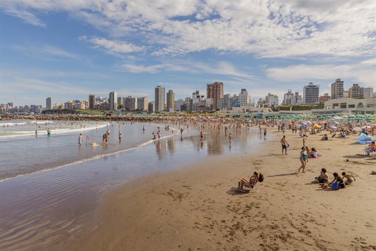 Op het strand in Mar del Plata