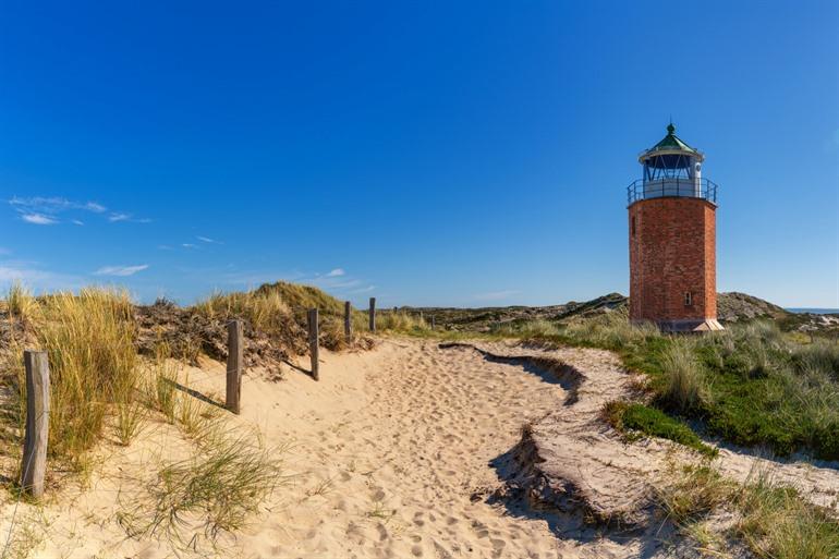 Op weg langs de Rote Kliff Lighthouse