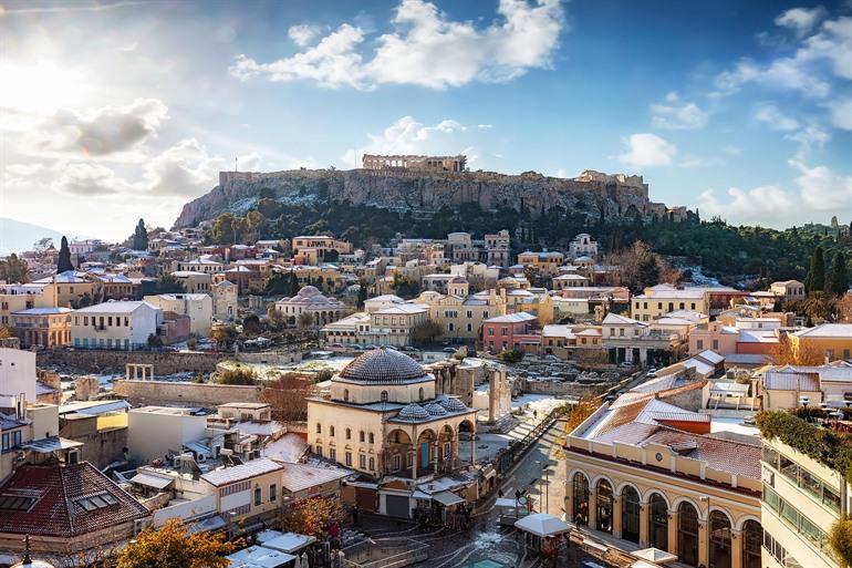 Op winterse stedentrip in Athene, Griekenland