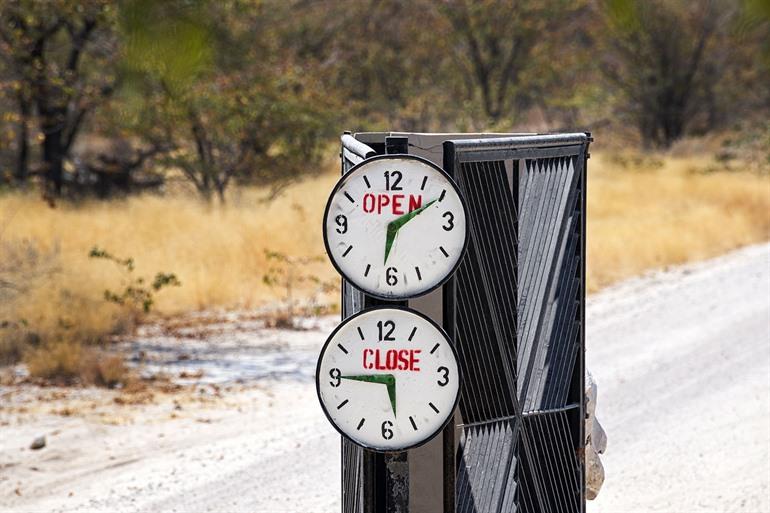 Openingsuren van het nationaal park Etosha