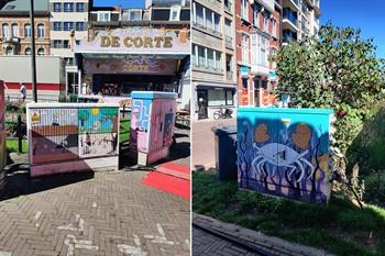 Opgewaardeerde elektriciteitskastjes op het Herbert Hooverplein, Leuven