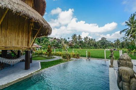 Overnachten in de bungalows van Le Sabot Ubud met zicht op de rijstvelden