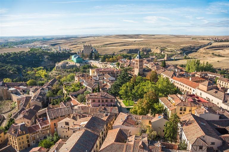 Panoramisch uitzicht over Segovia, Spanje