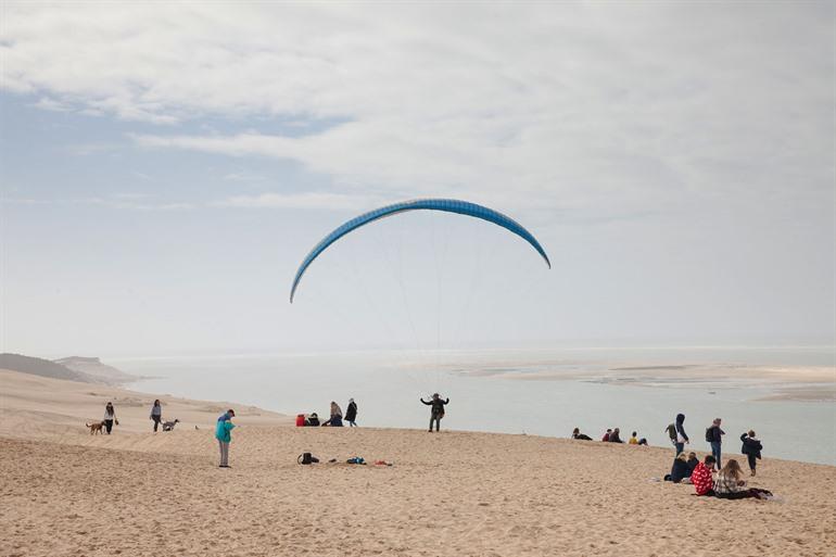 Paragliden op de Dune du Pilat, Frankrijk