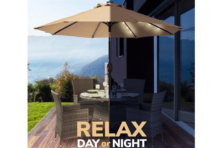 Parasol met verlichting van MaxxGarden kopen