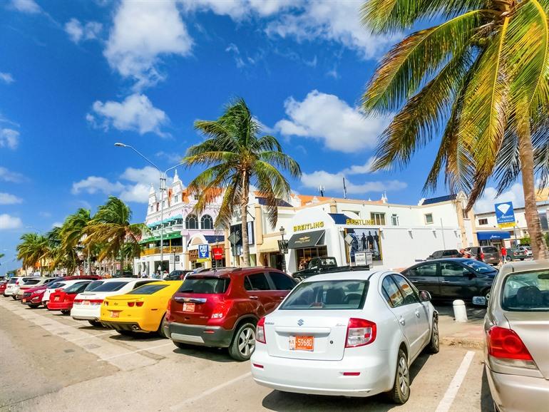 Parkeren in Oranjestad op Aruba
