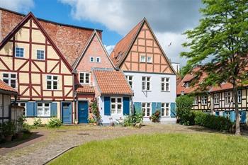 Pleintje aan het Johanniskloster, Stralsund, Duitsland