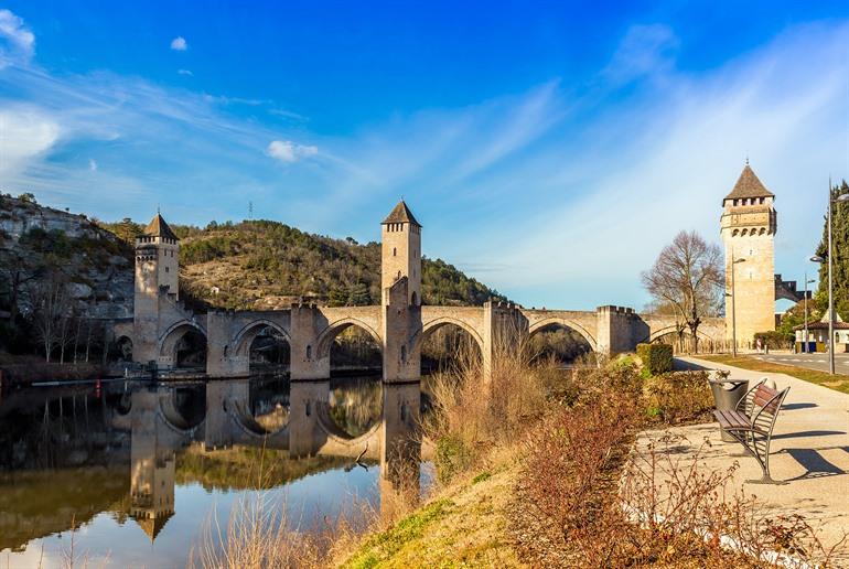 Pont Valentré in Cahors, UNESCO werelderfgoed, Occitanië
