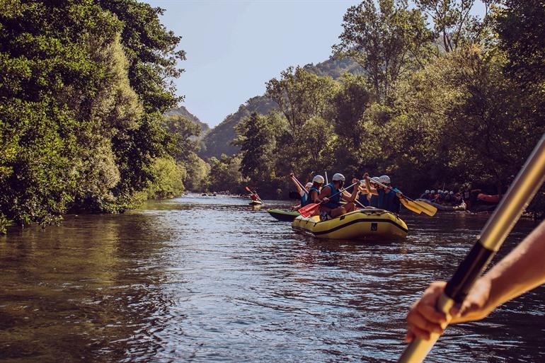 Raften op de Cetina-rivier, Kroatië