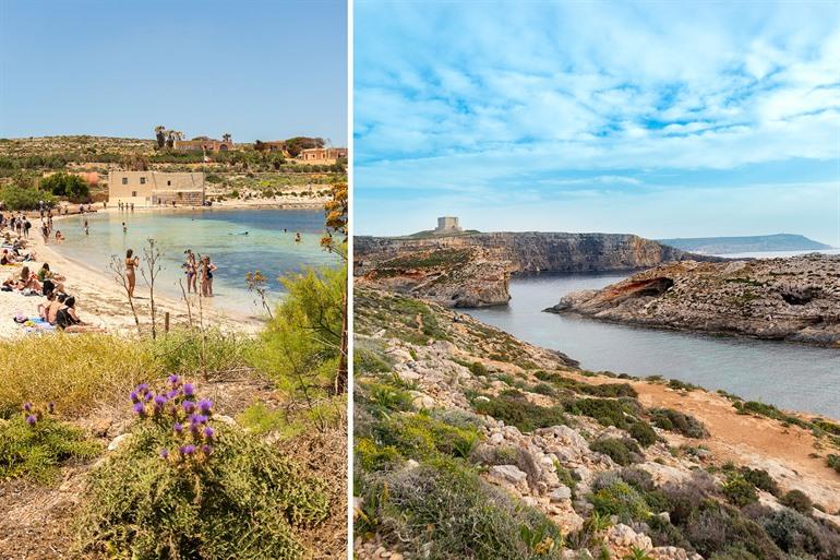 Relaxen op de Baai van Santa Marija, Comino
