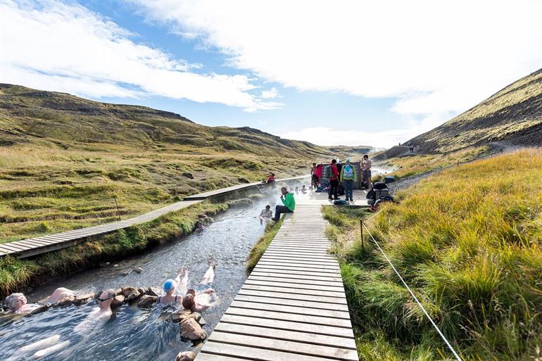 Reykjadalur warmwaterbronnen, IJsland