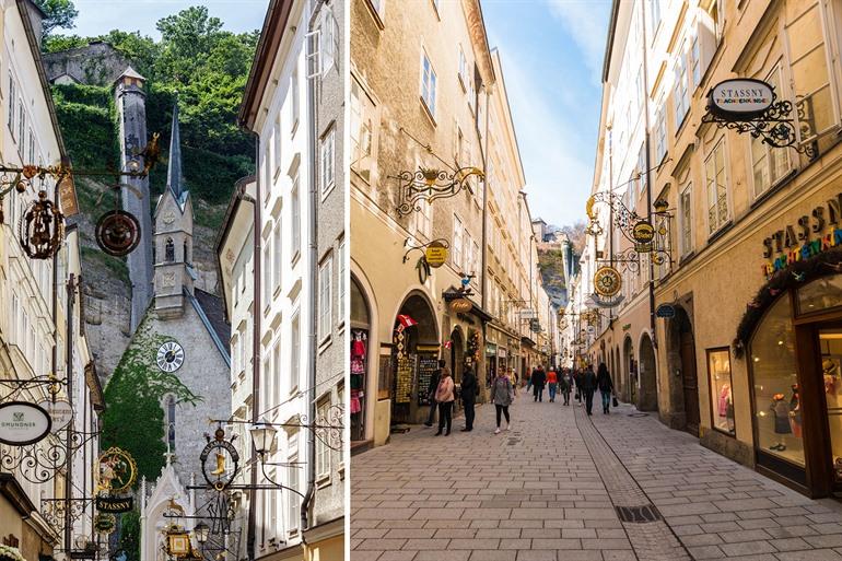 Rondslenteren door de Altstadt van Salzburg, Oostenrijk