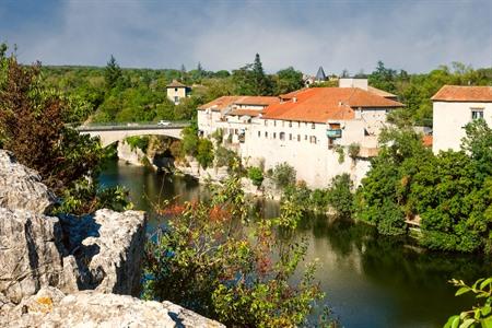 Ruoms in het departement Ardèche