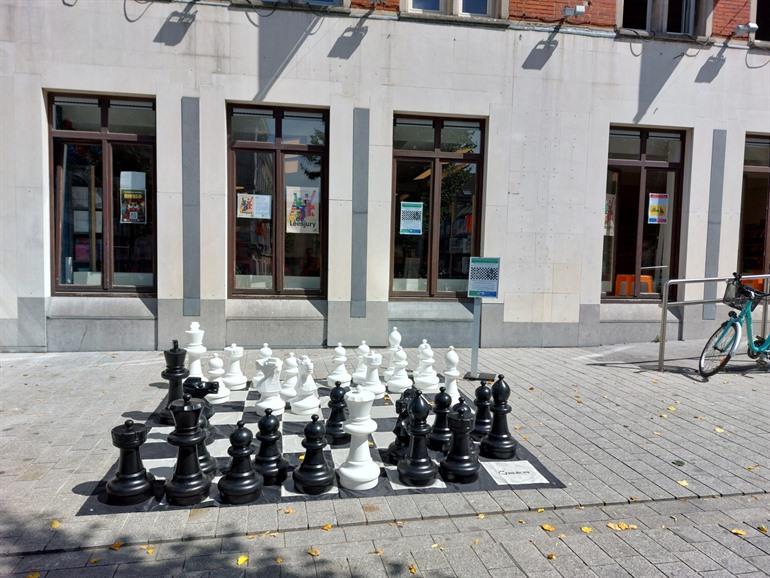 Schaken aan de bibliotheek van Vilvoorde, Vlaams-Brabant