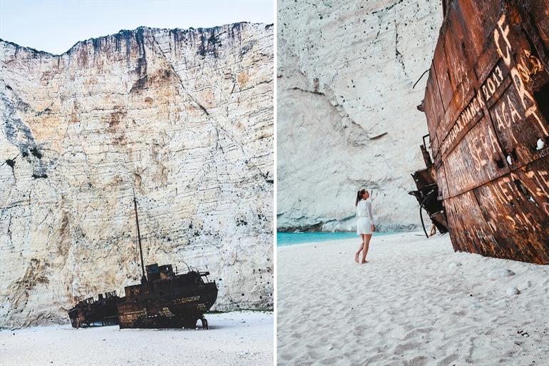 Scheepswrak op het strand van Navagio Beach