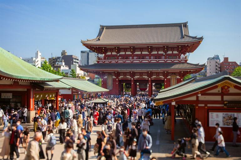 Sensoji-tempel is een populaire toeristische plek