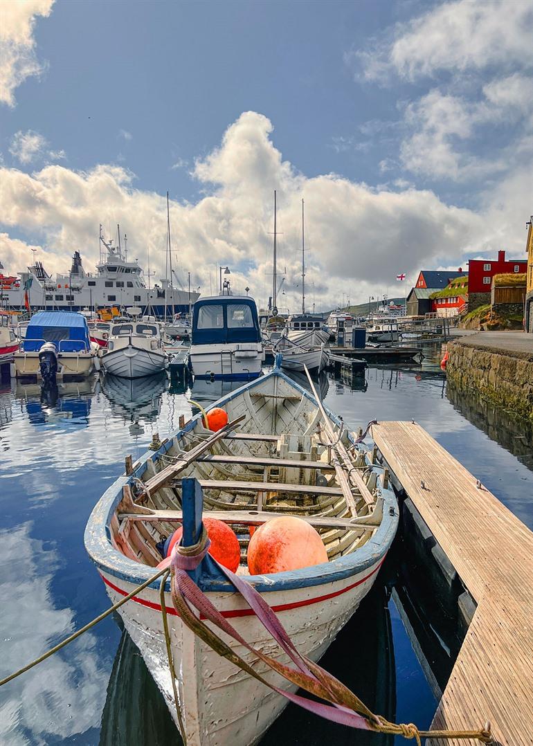 Sfeerbeeld haven van Tórshavn, eilans Streymoy