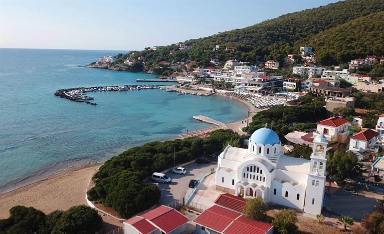 Skala beach in Agistri, Griekenland