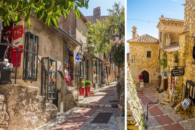 Slenter door de straten van Èze, Côte d'Azur