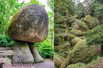 Speciale rotsen in het bos van Huelgoat, Bretagne