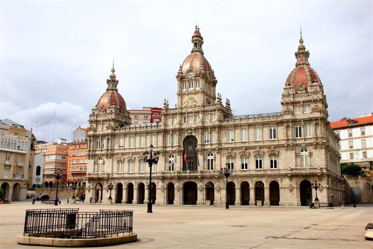 Stadhuis van A Coruña, Galicië, Noord-Spanje