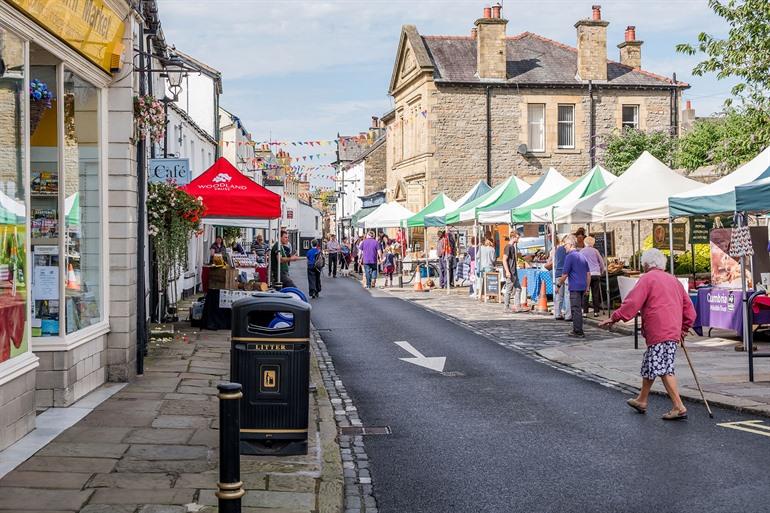 Stadscentrum van boekenstad Sedbergh