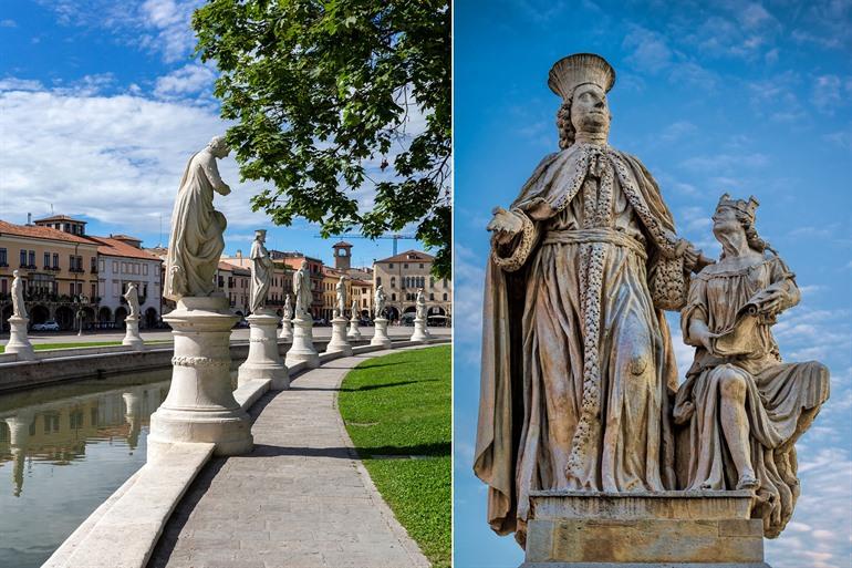 Standbeelden op het iconische Prato della Valle, Padua