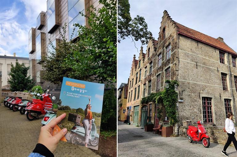 Startplaats Vespa trip Brugge, aan de Groenerei en de Meebrug, Brugge