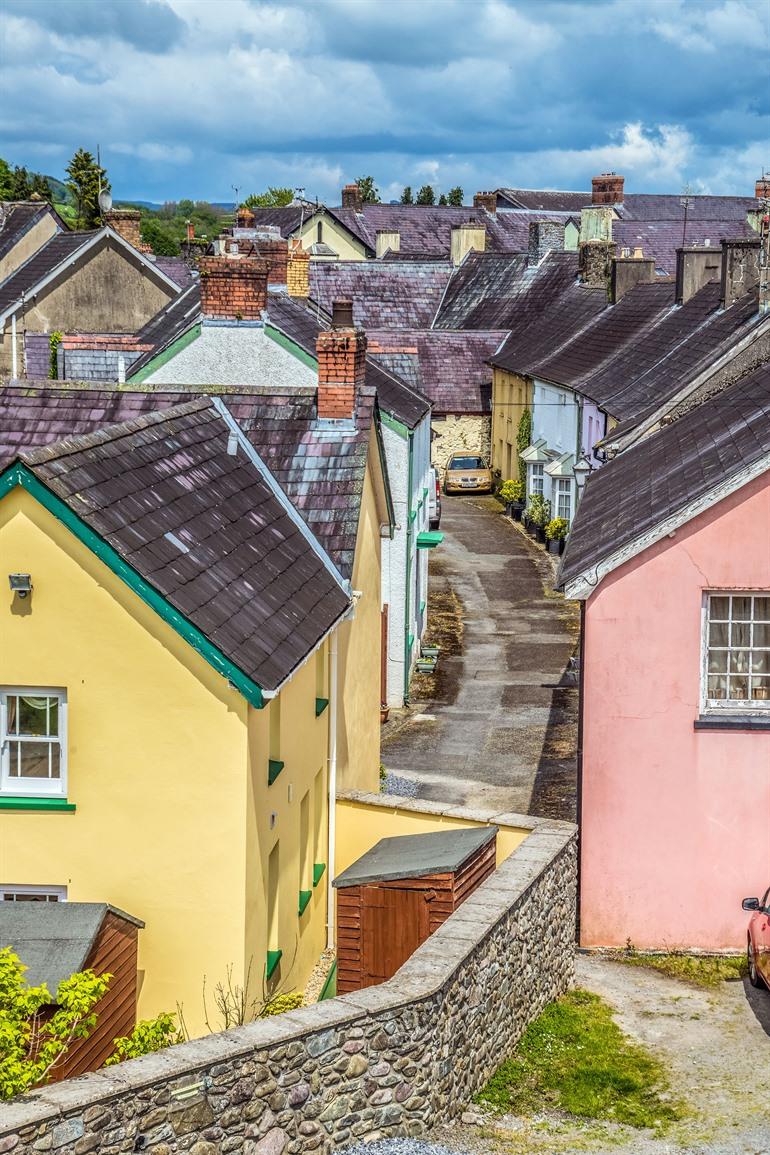 Straatbeeld Llandovery, Wales