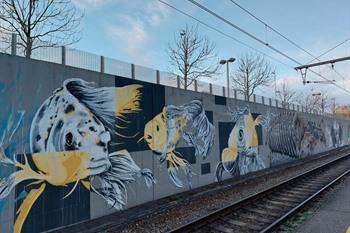 Street-art aan het station van Halle