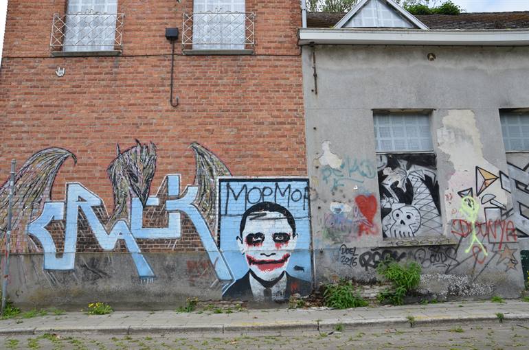 Street art in het spookdorp van Doel