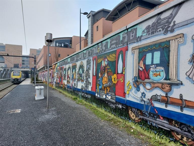 Street art in het station van Louvain-la-Neuve