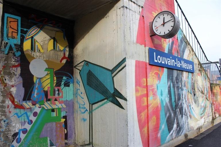 Street art in het station van Louvain-la-Neuve