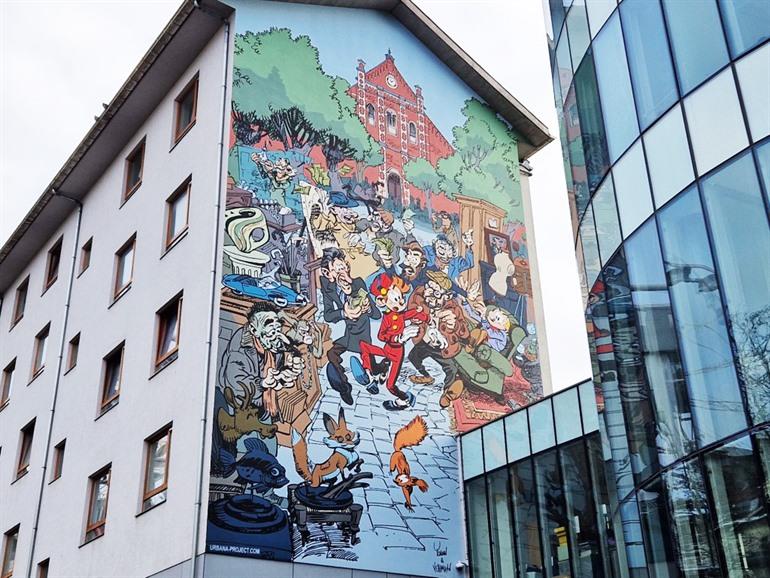 Stripmuur Robbedoes in Brussel