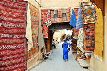 Tapijten in de Medina van Fez