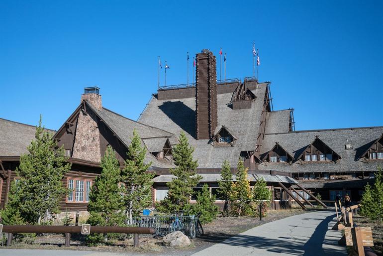 The Old Faithful Inn herberg in Yellowstone