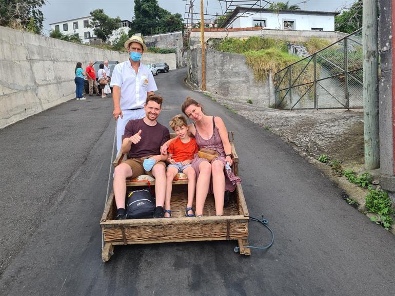 Toboggan (mandenslee) ritje in Madeira