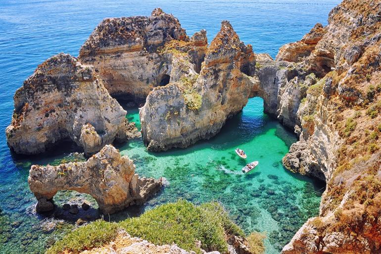 Toeristenbootjes bij Ponta da Piedade, Lagos