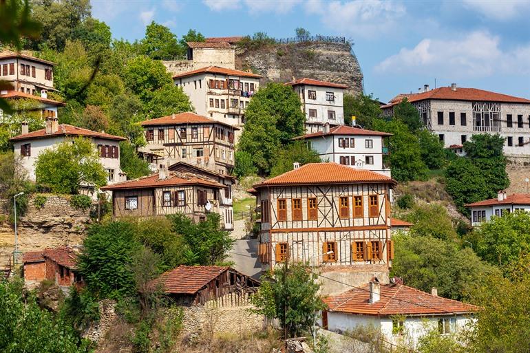 Traditionele Ottomaanse huizen in Safranbolu, Turkije