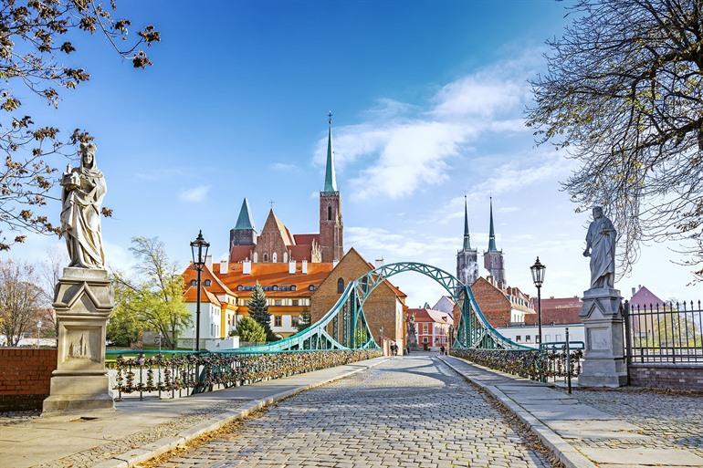 Tumski Bridge in Wroclaw