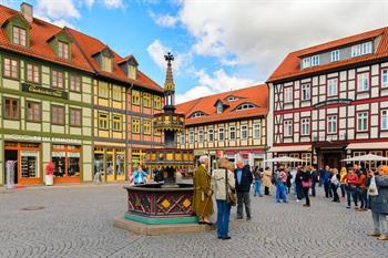 Typische vakwerkhuizen in Wernigerode, Harz