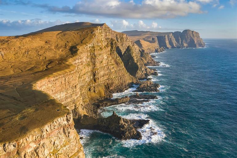 Uitzicht Eggjarnar, eiland Suduroy