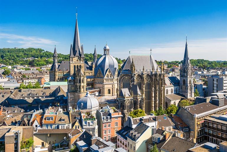 Uitzicht op Aken, Duitsland