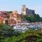 Uitzicht op badplaats Lerici, Ligurië