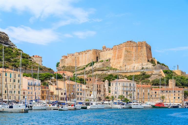Uitzicht op Citadelle de Bonifacio, Corsica