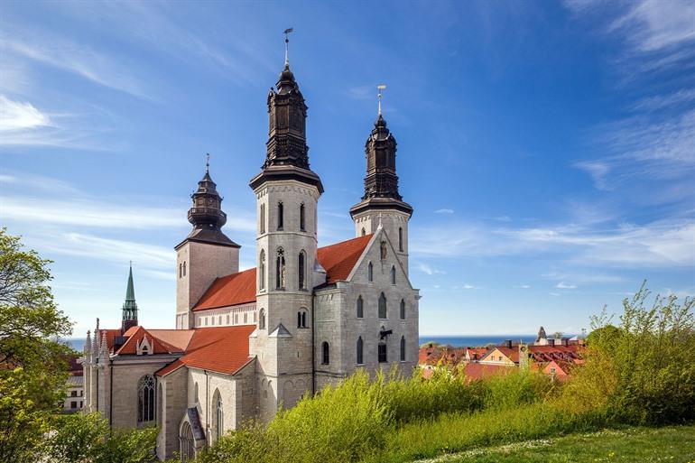 Uitzicht op de kathedraal van Visby