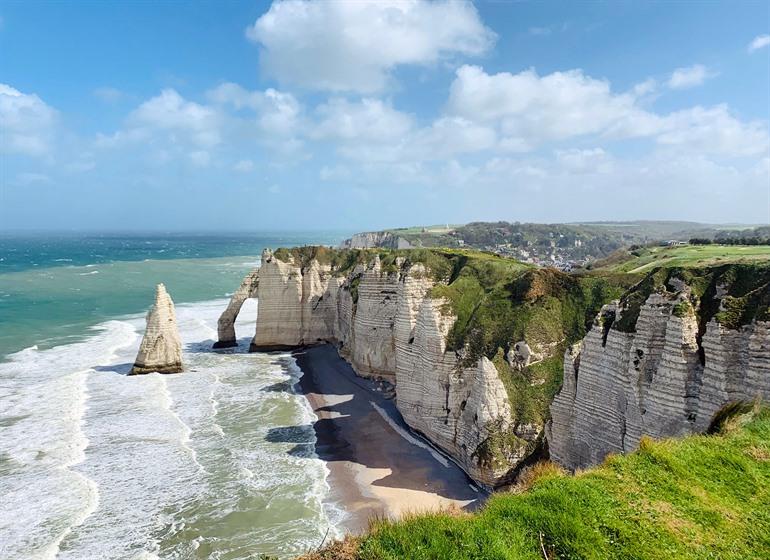 Uitzicht op de kliffen van Etretat, Normandië