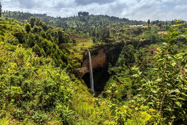 Uitzicht op de Sipi Falls, Mount Elgon